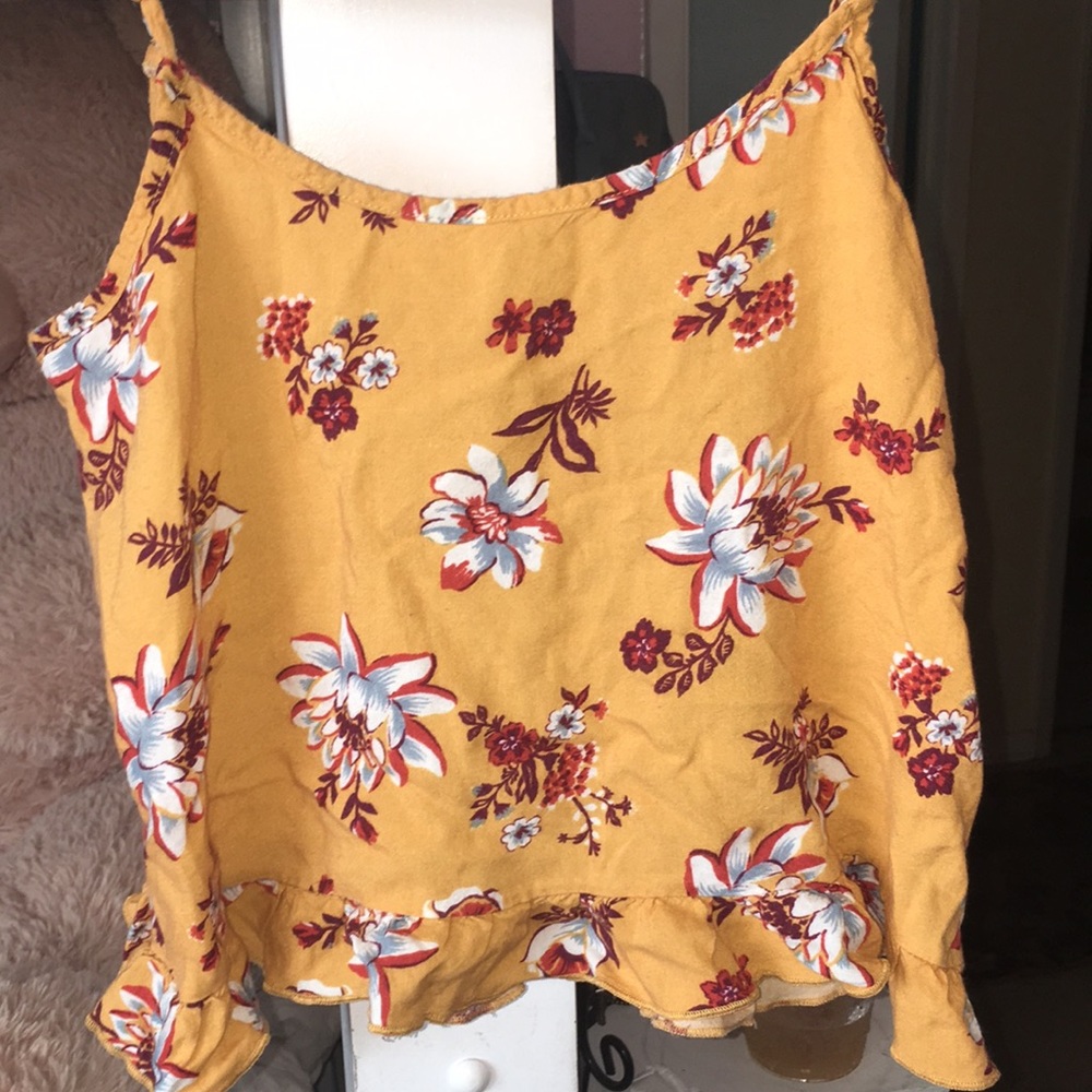 Mustard floral tank